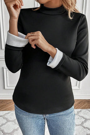 Cozy Girl Vibes Mock Neck Thermal Lined Top