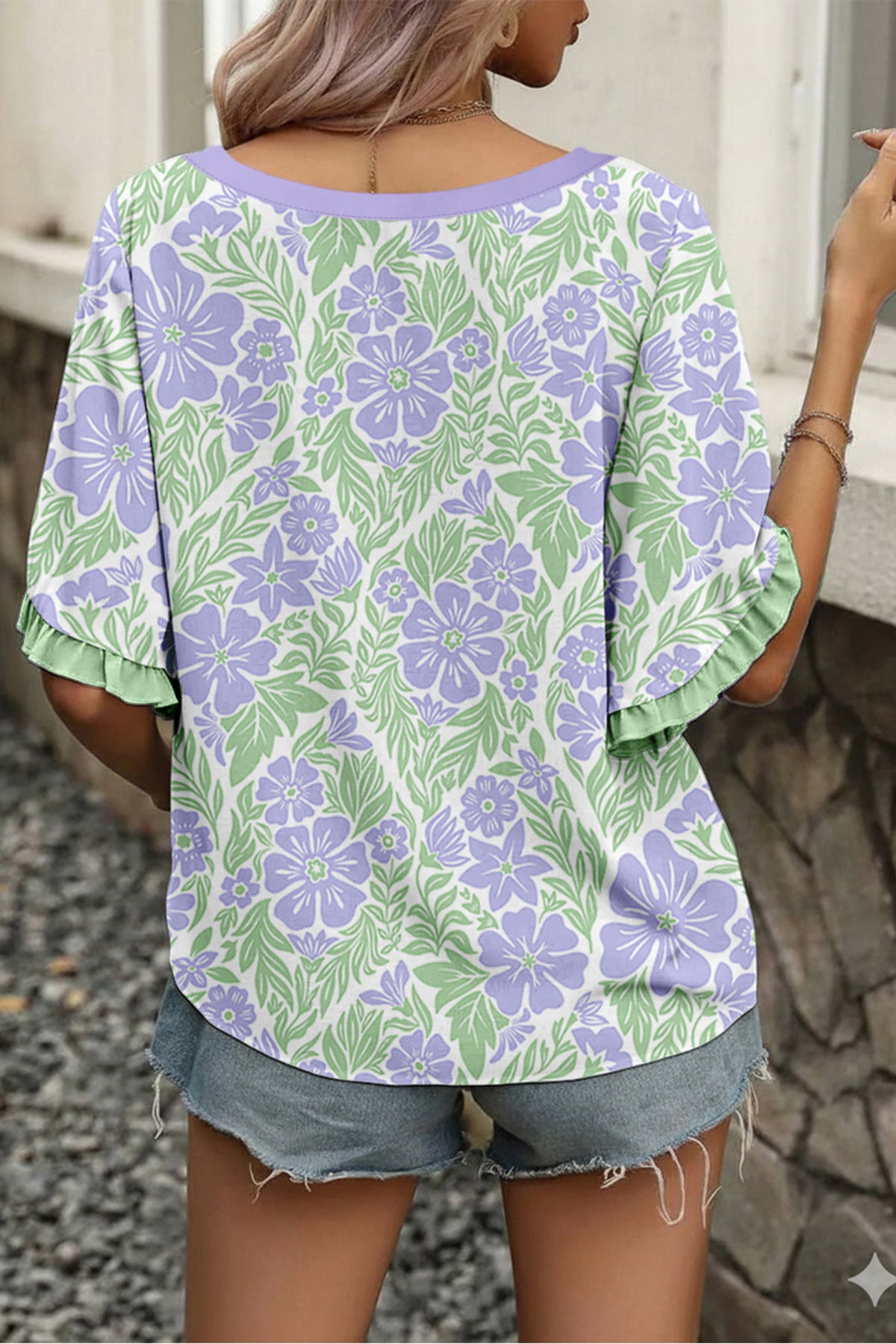 Made You Look Purple Floral Print Top