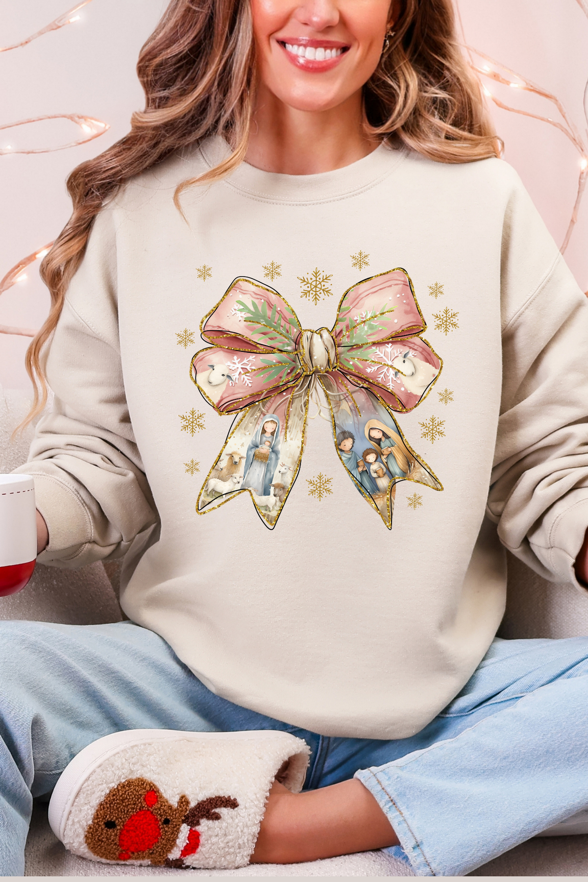 Coquette Nativity Scene Graphic Tee and Sweatshirt