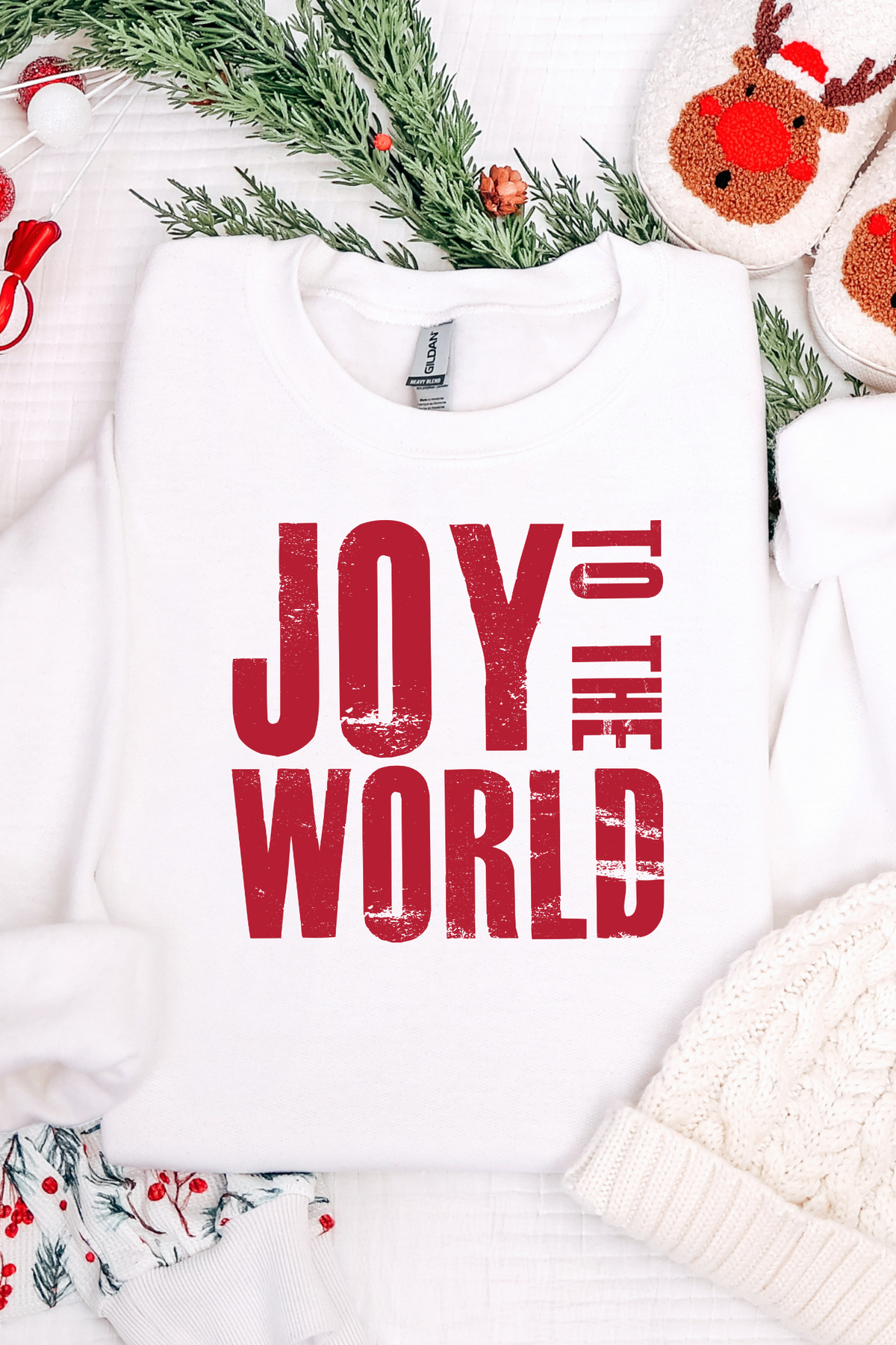 Joy to the World Red Graphic Tee and Sweatshirt