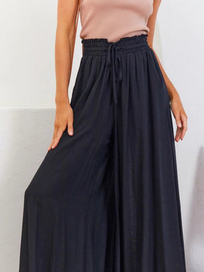 Urban Edge High Waist Wide Leg Black Pants - PNT1794BK