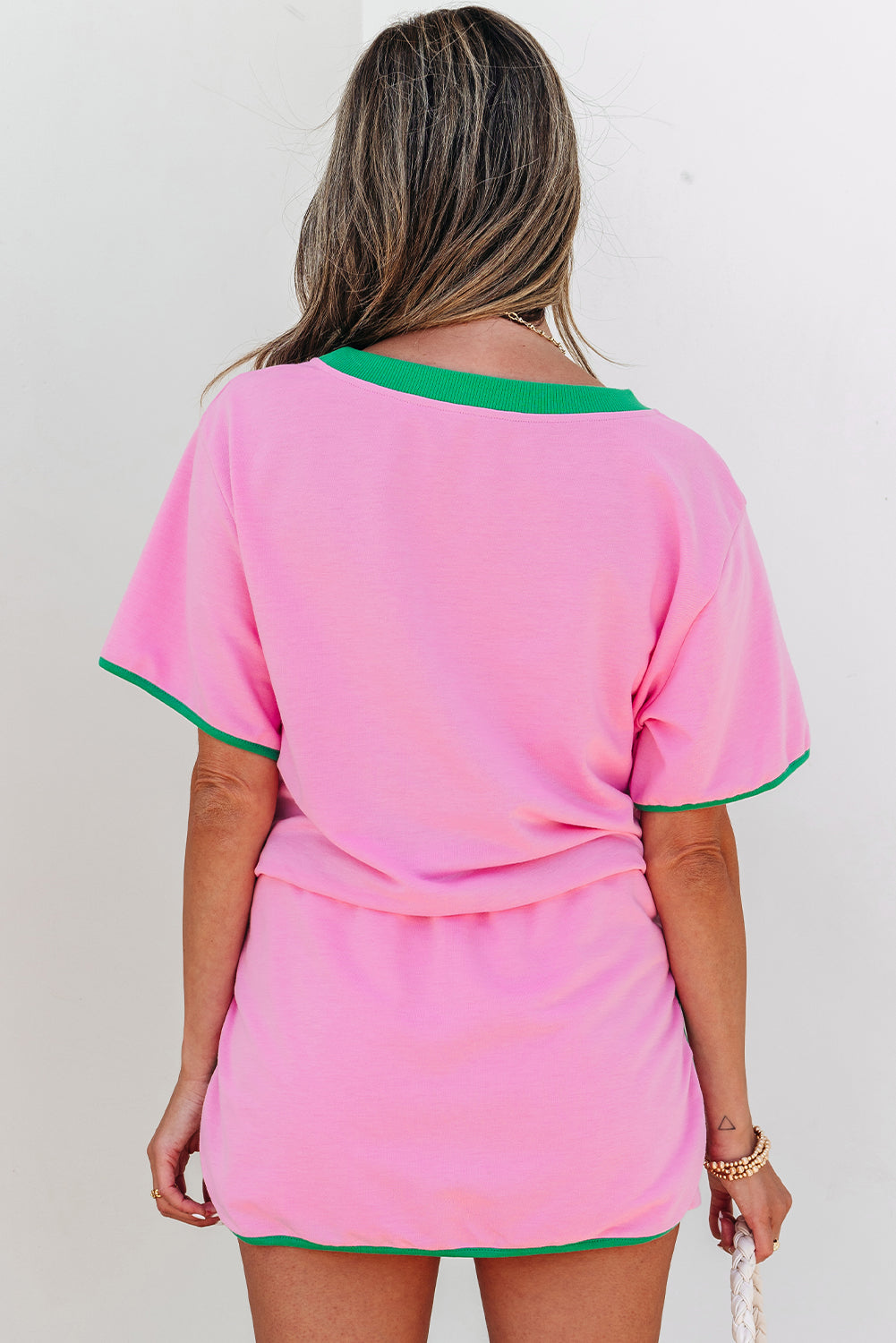 Taking It Easy Bonbon Colorblock Top and Skort 2Pc Set