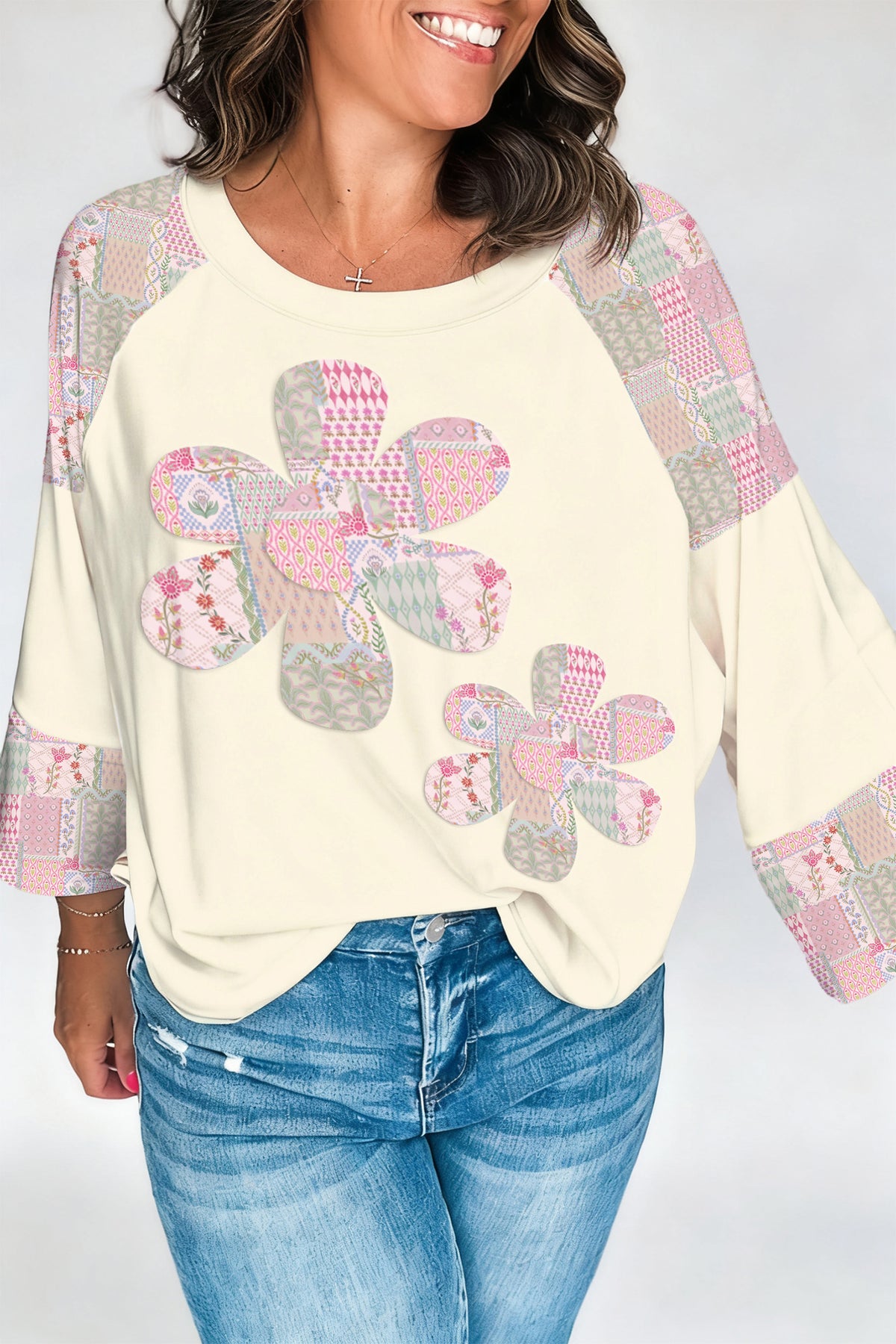 Day To Day Floral Patchwork Top