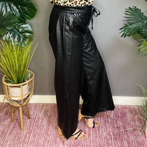 Cool Like You Faux Leather Pant - P010BK