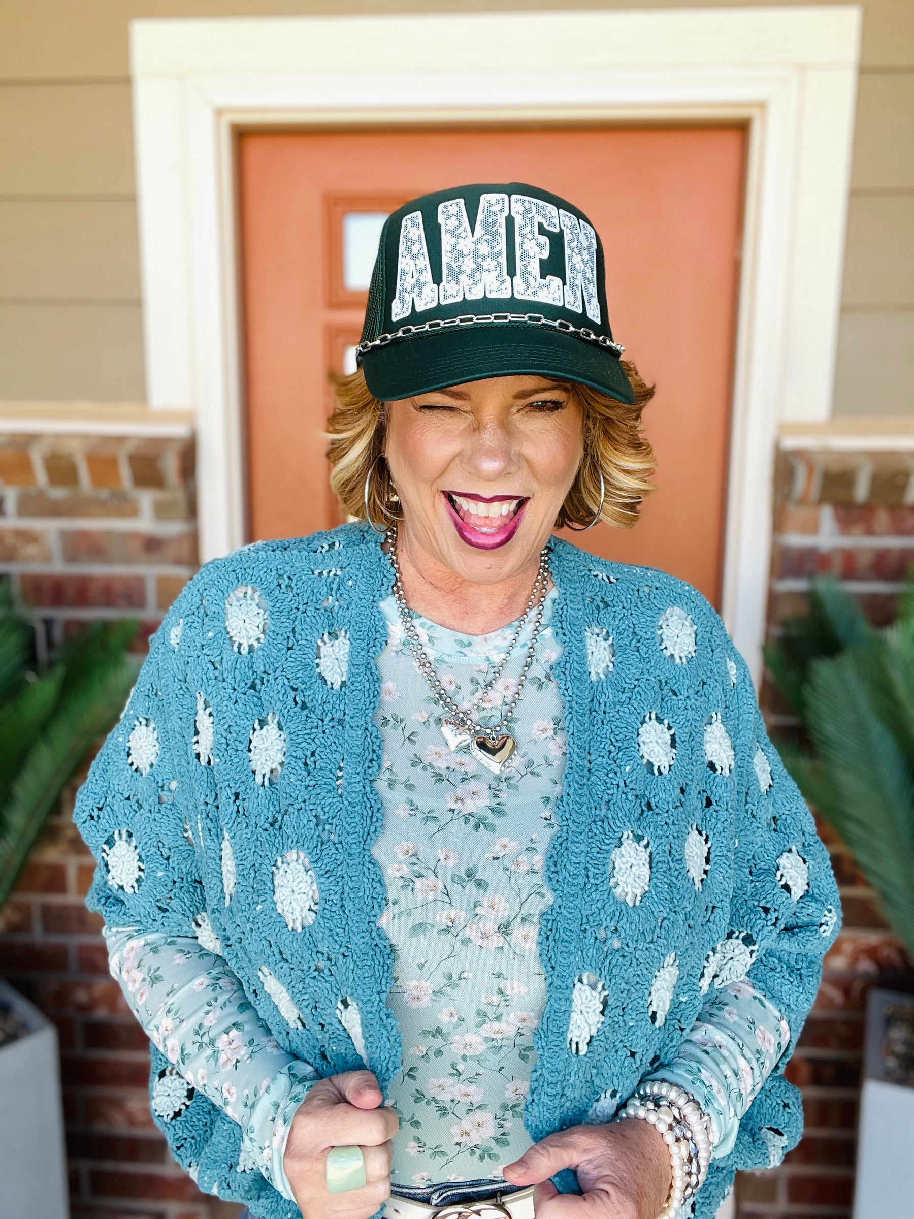 Amen Dark Green Trucker Hat - H002DG