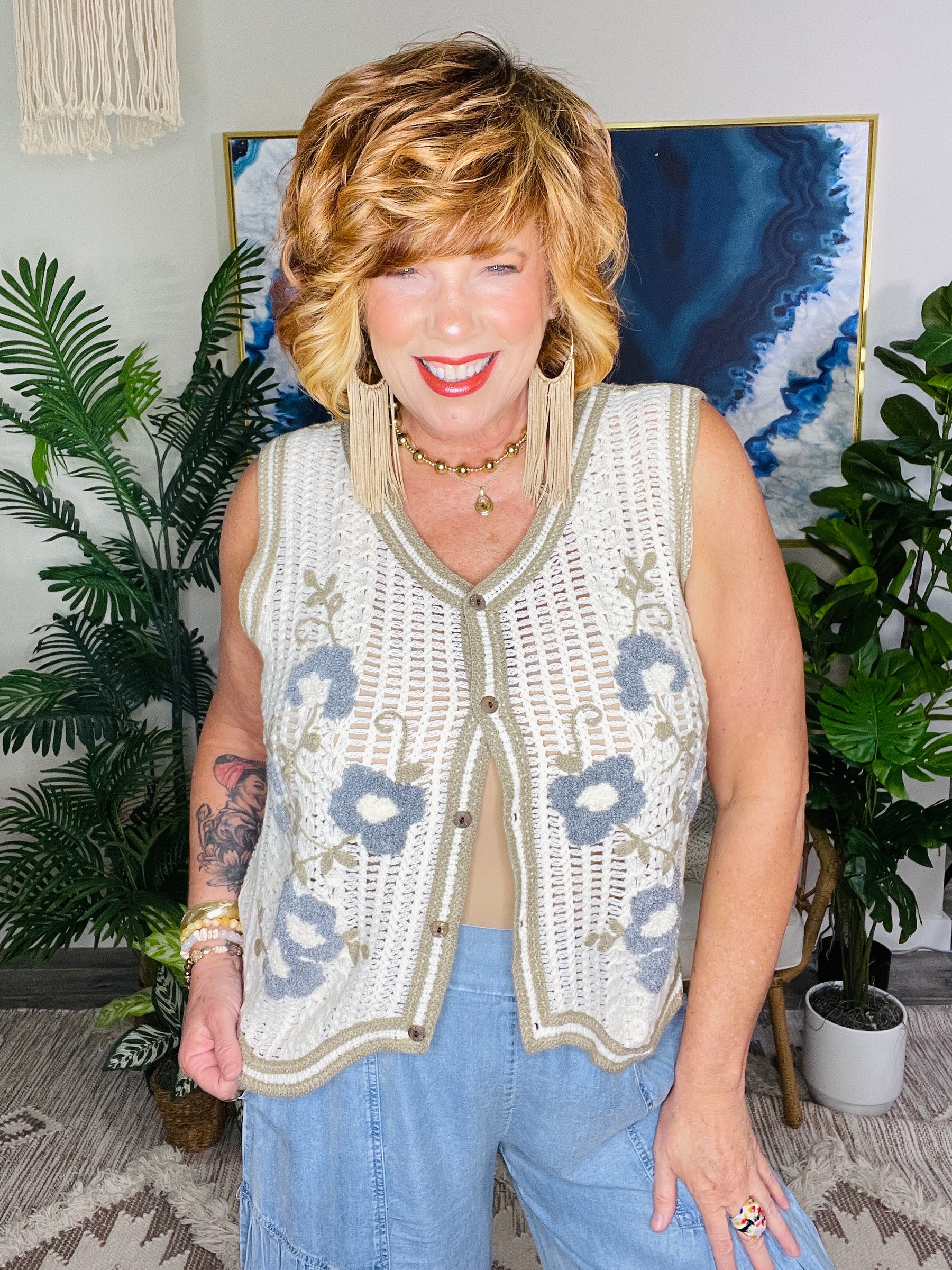 Boho Blossom Vest Top - S858LA