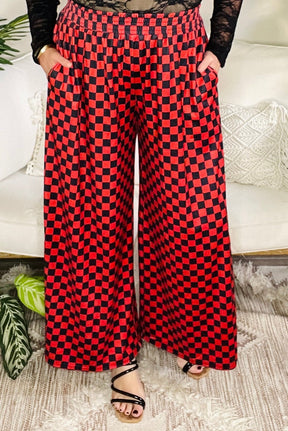 Ready Set Slay Checkered Pants - LW002RD