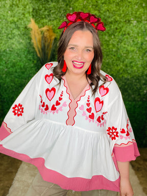 All You Need Is Love White Heart Top - S259WH