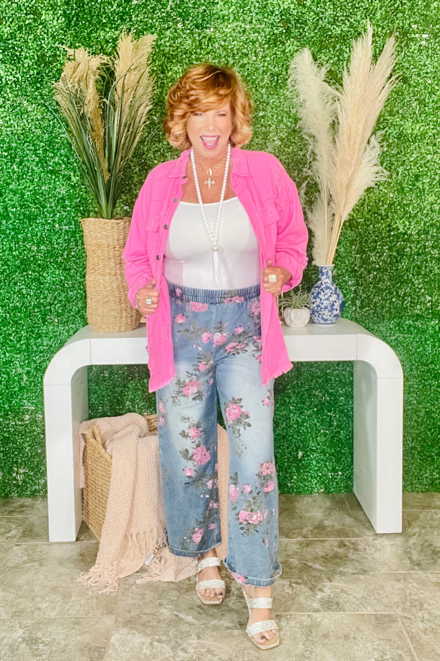 Morning Stroll Floral Print Jeans