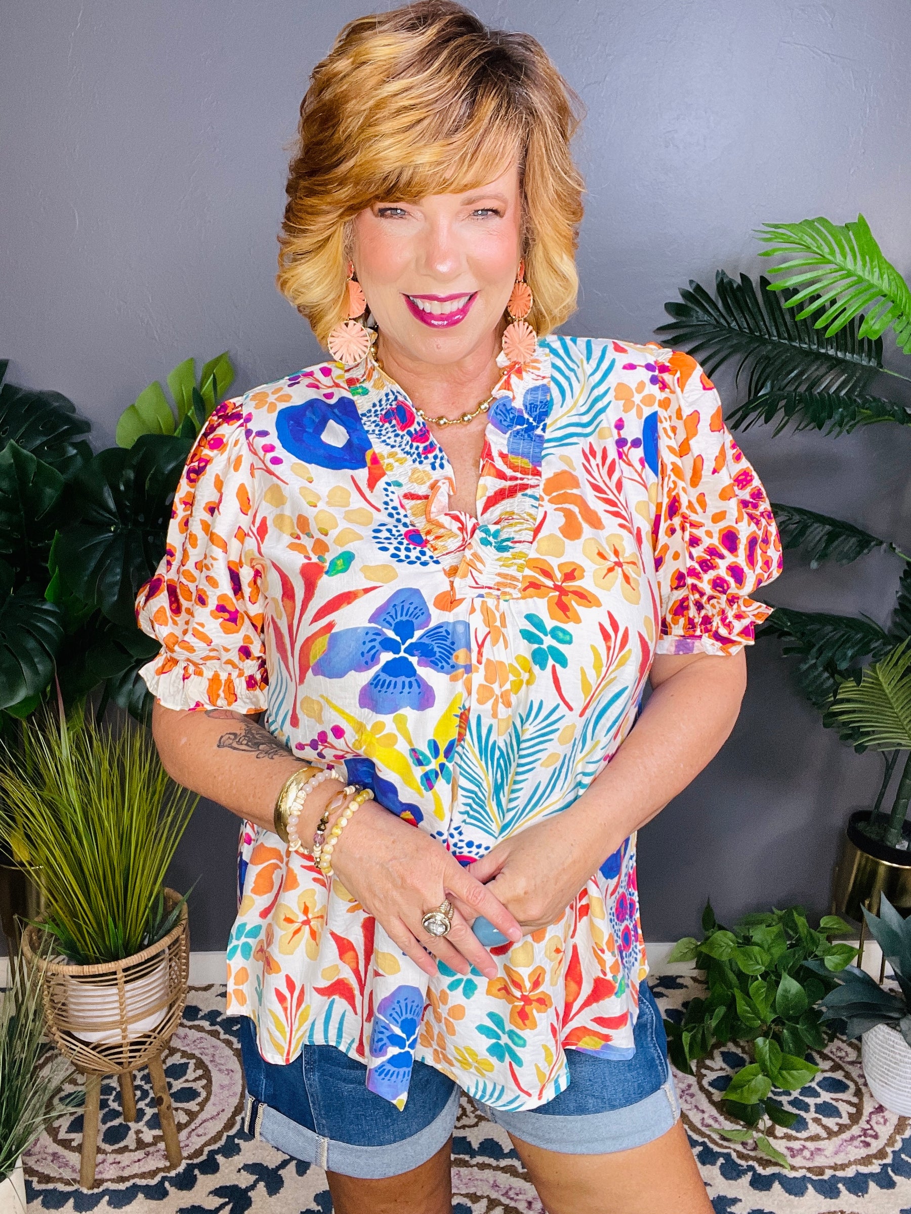 Floral Flare Top