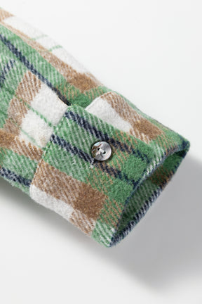 Home Sweet Home Green Plaid Flannel Shacket