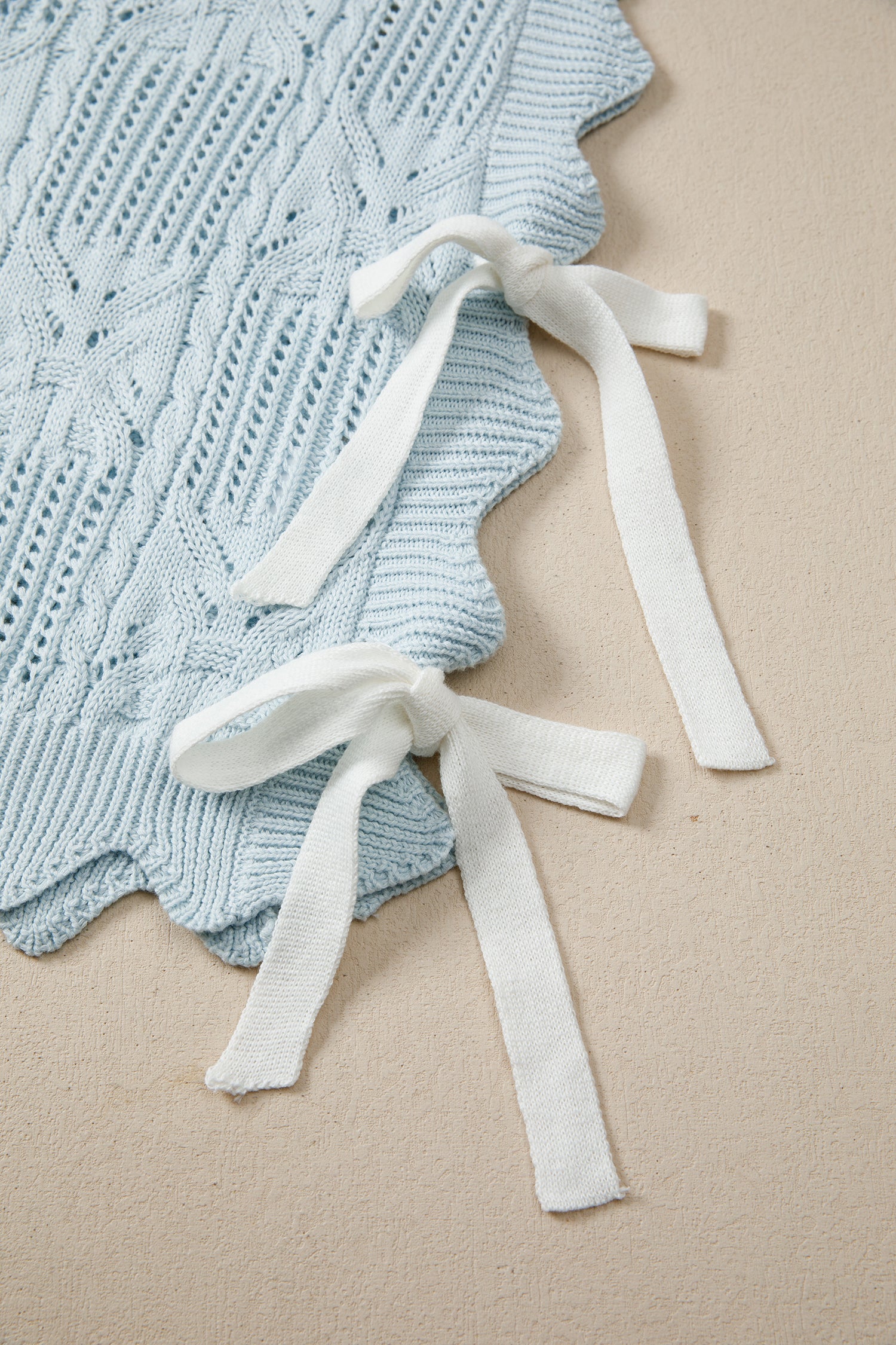 How About That Beau Blue Knit Bow Top