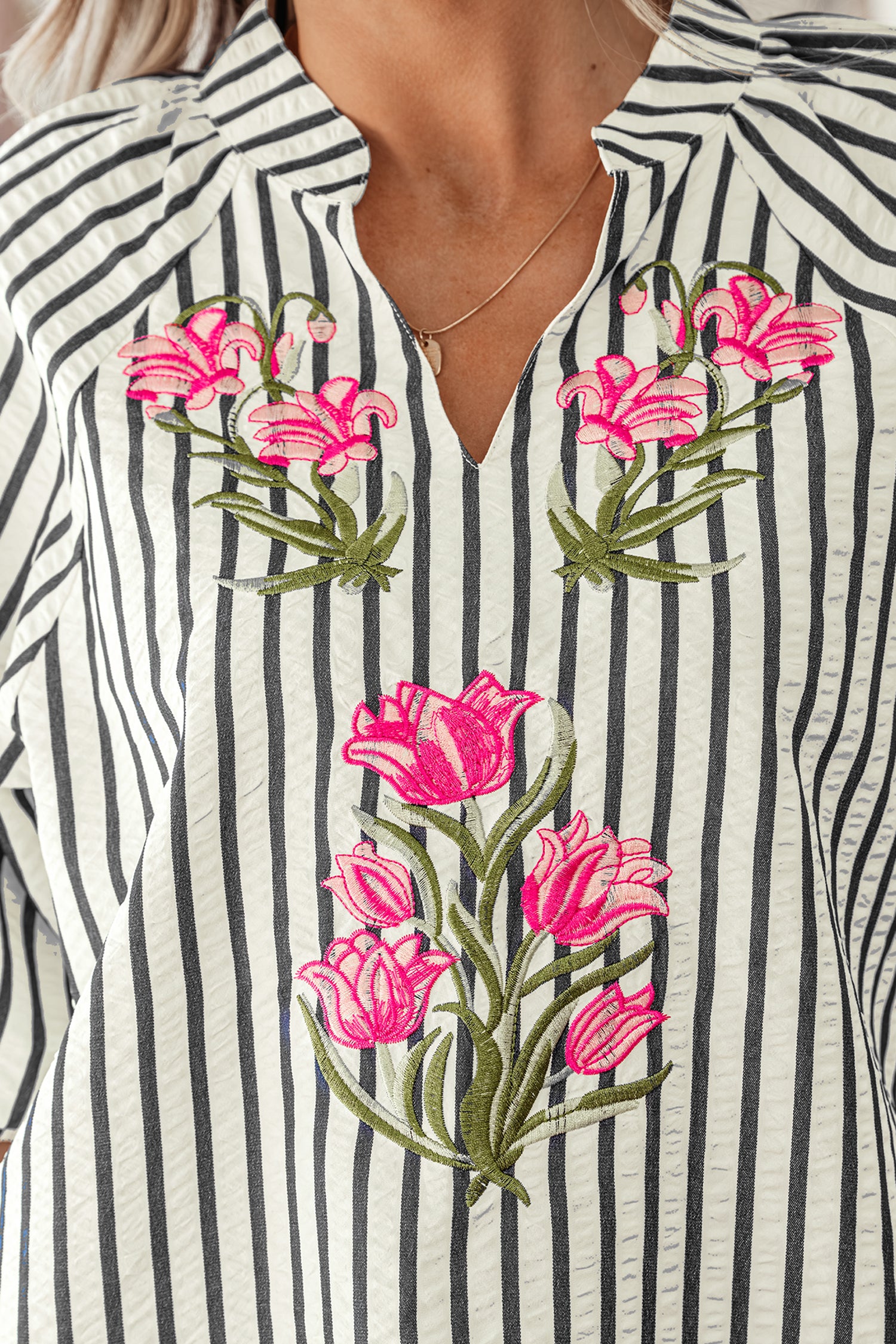 Hoping You'd Notice Floral Stripe Top