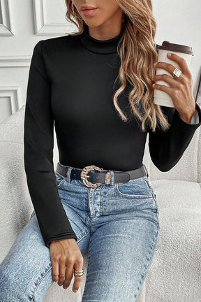 Cozy Girl Vibes Mock Neck Thermal Lined Top