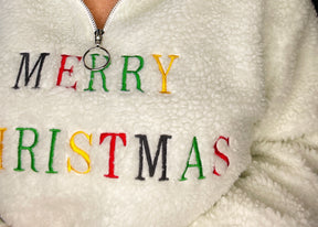 Merry Christmas Sherpa Pullover - OT023WH