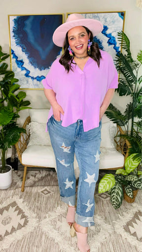 Living Easy Lavender Dolman Top - S461LV