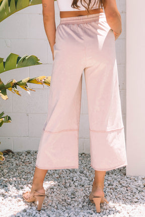 Boho Blooms Pink Flower Patch Mineral Washed Pants