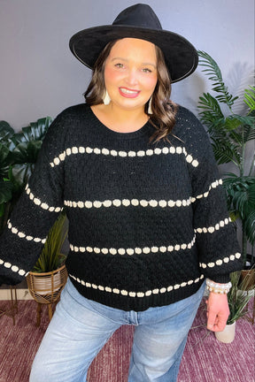 Between The Lines Sweater - S122BK