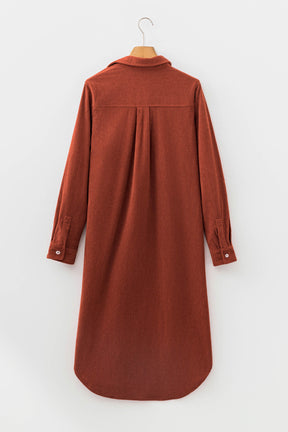 Crisp Autumn Days Corduroy Midi Dress