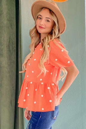 Pom Pom Perfect Polka Dots Top - T11355CO