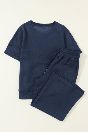 Set Things In Motion Navy Top and Drawstring Pants Set