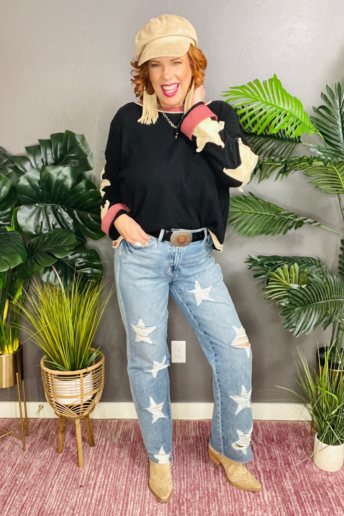 Star Status Patch Top - S221AB