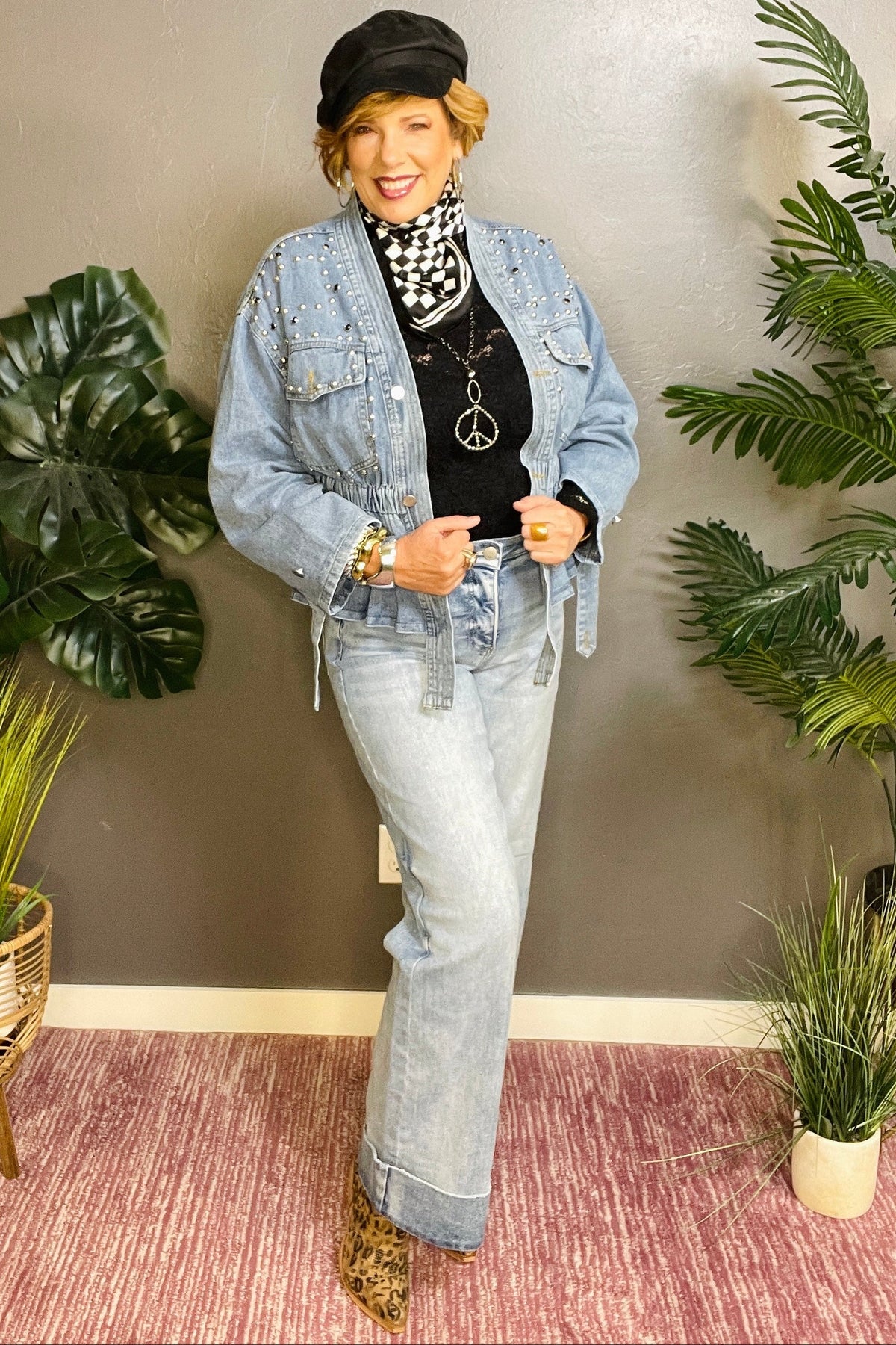 Chic In Denim Studded Jacket (2 Colors)