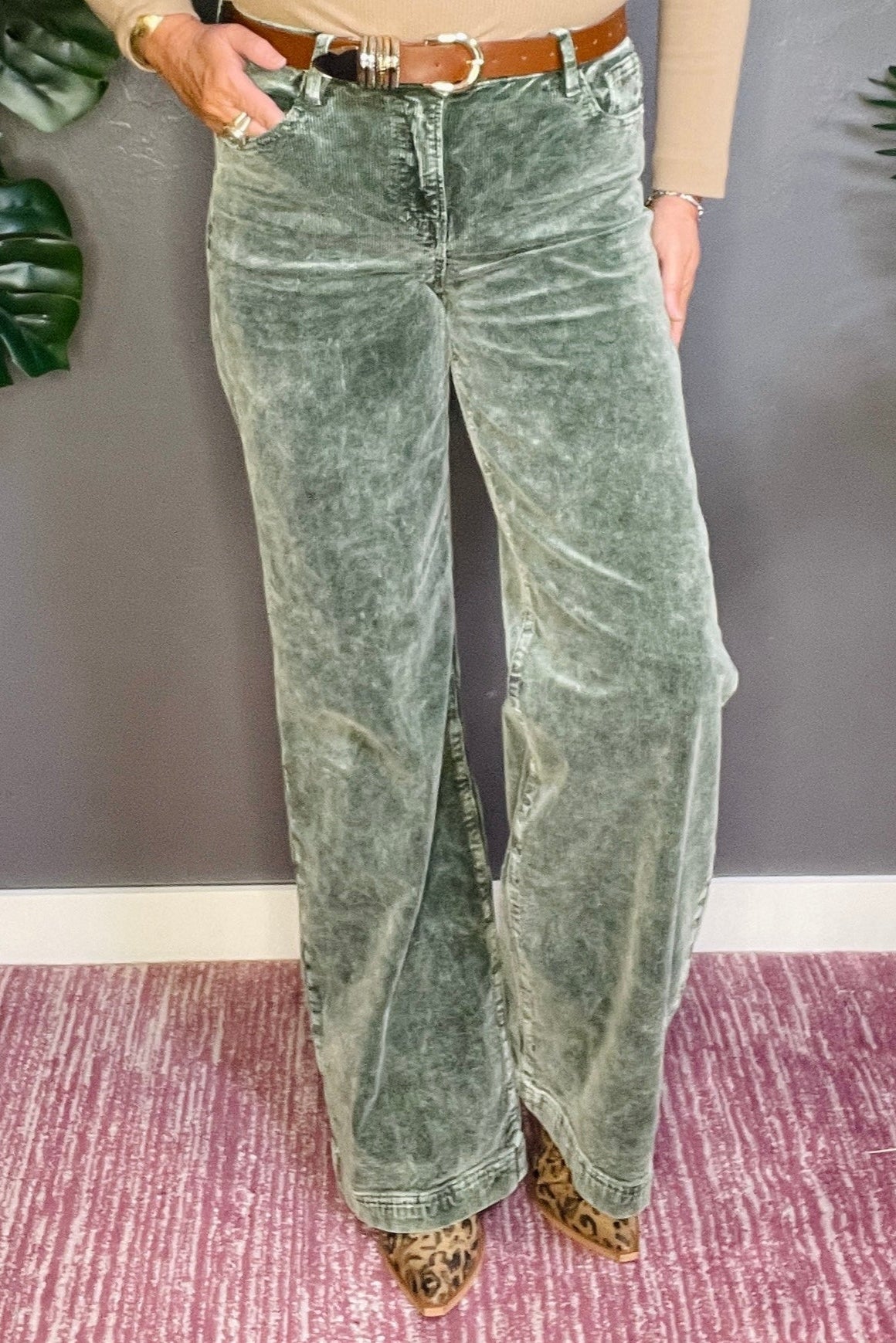Harper Full Size High Rise Wide Leg Corduroy Jeans