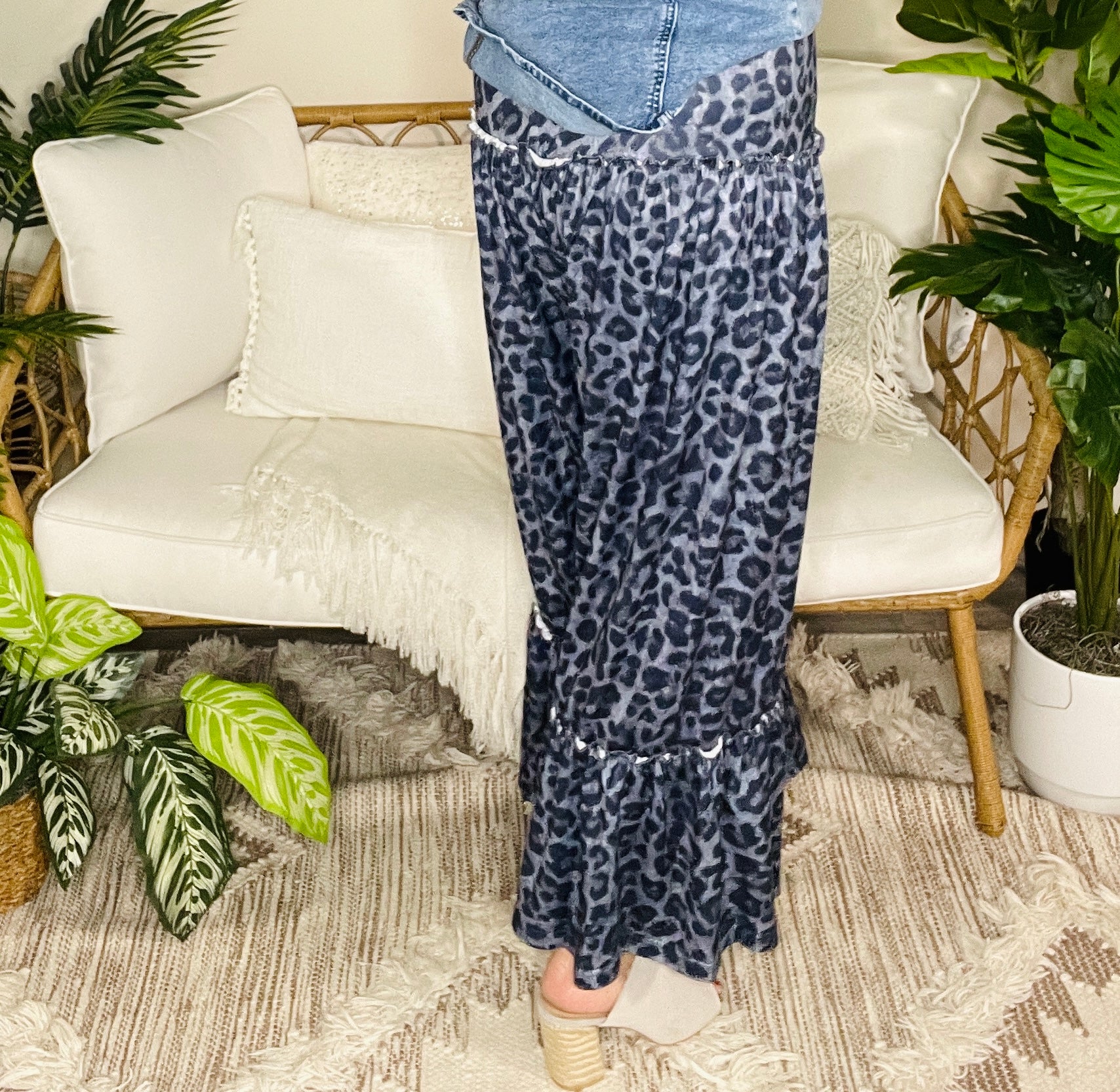 Posh Mode Leopard Print  Wide Leg Pants