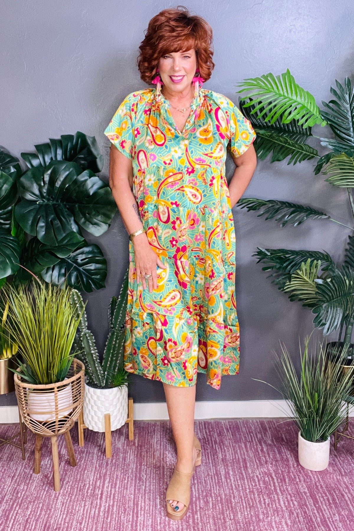 Tropical Breeze Midi Dress - DR087MU