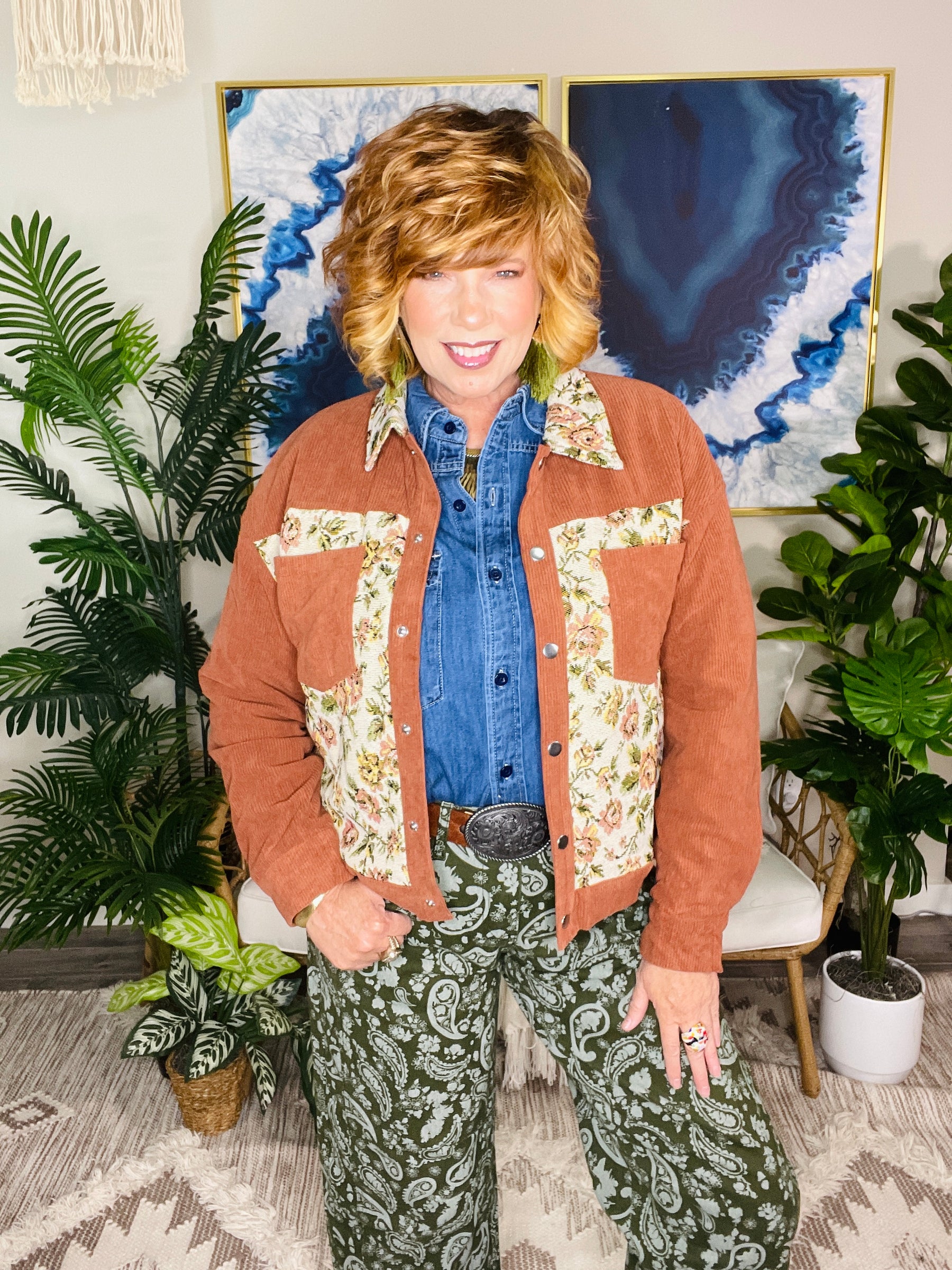 Autumn Bloom Ribbed Floral Jacket (3 Colors)