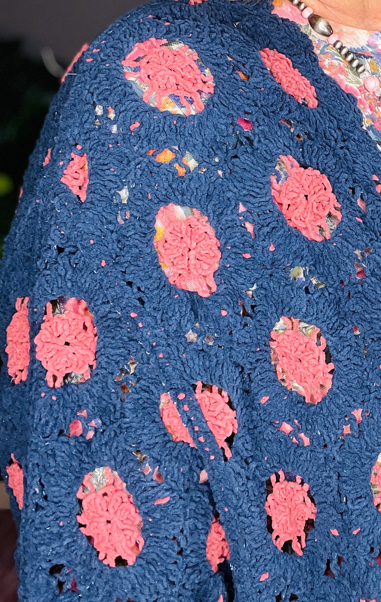 Pretty With Purpose Navy Chenille Cardigan - OT132NV