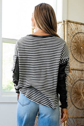 Stay In Line Thermal Stripe Top