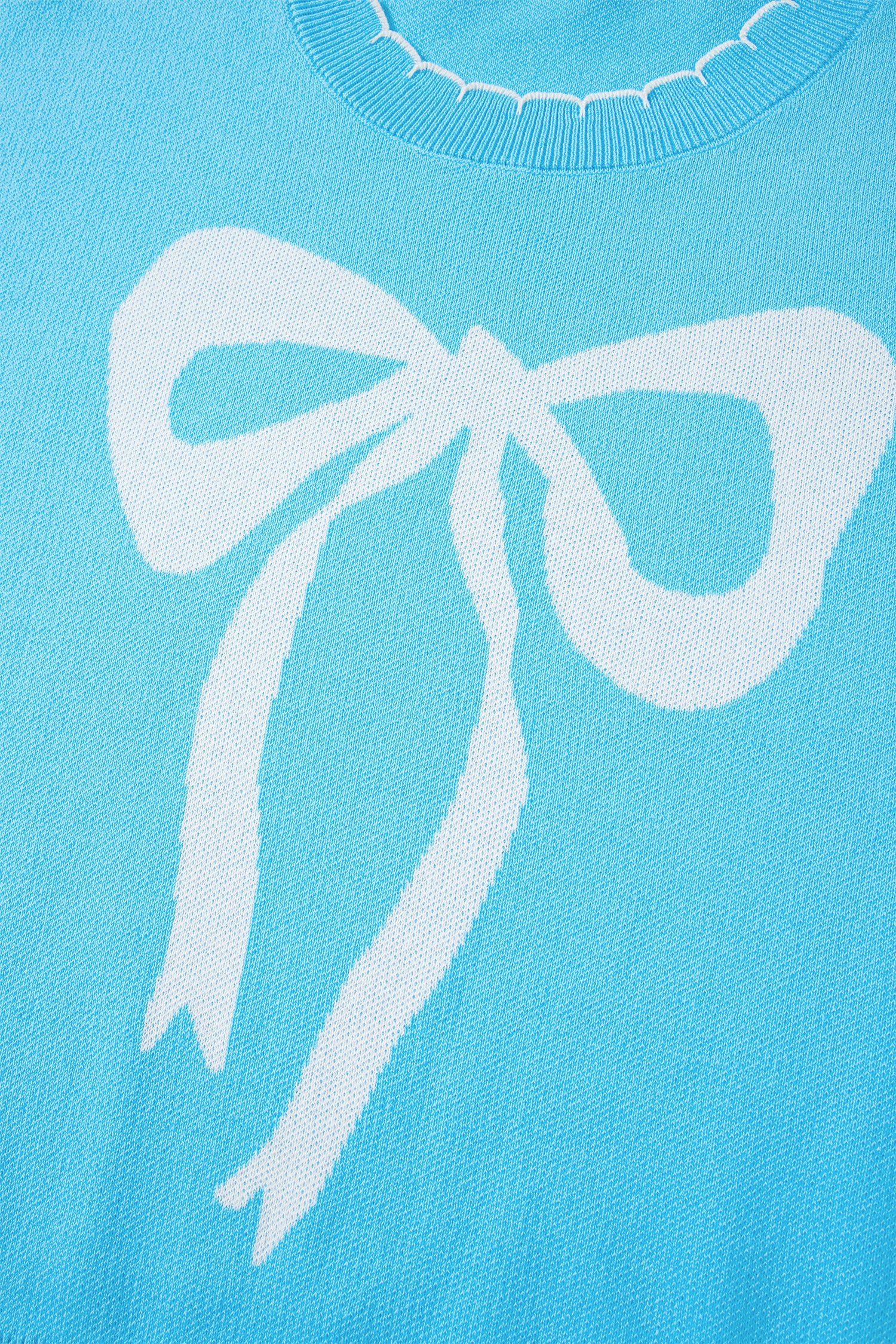 Bow My Gosh Blue Sweater