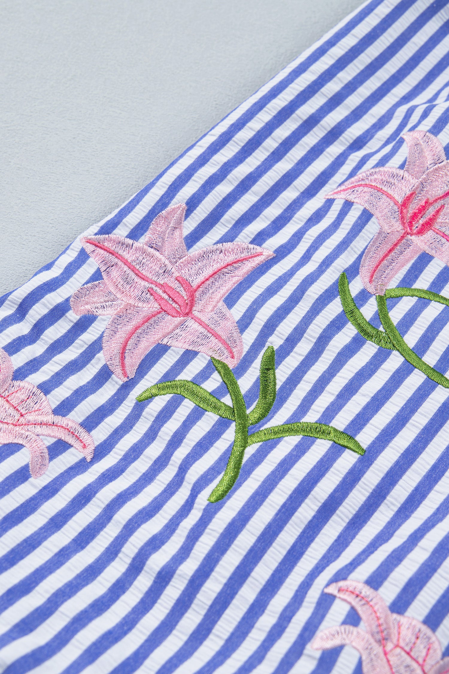 Endless Summer Stripe Floral Embroidered Top