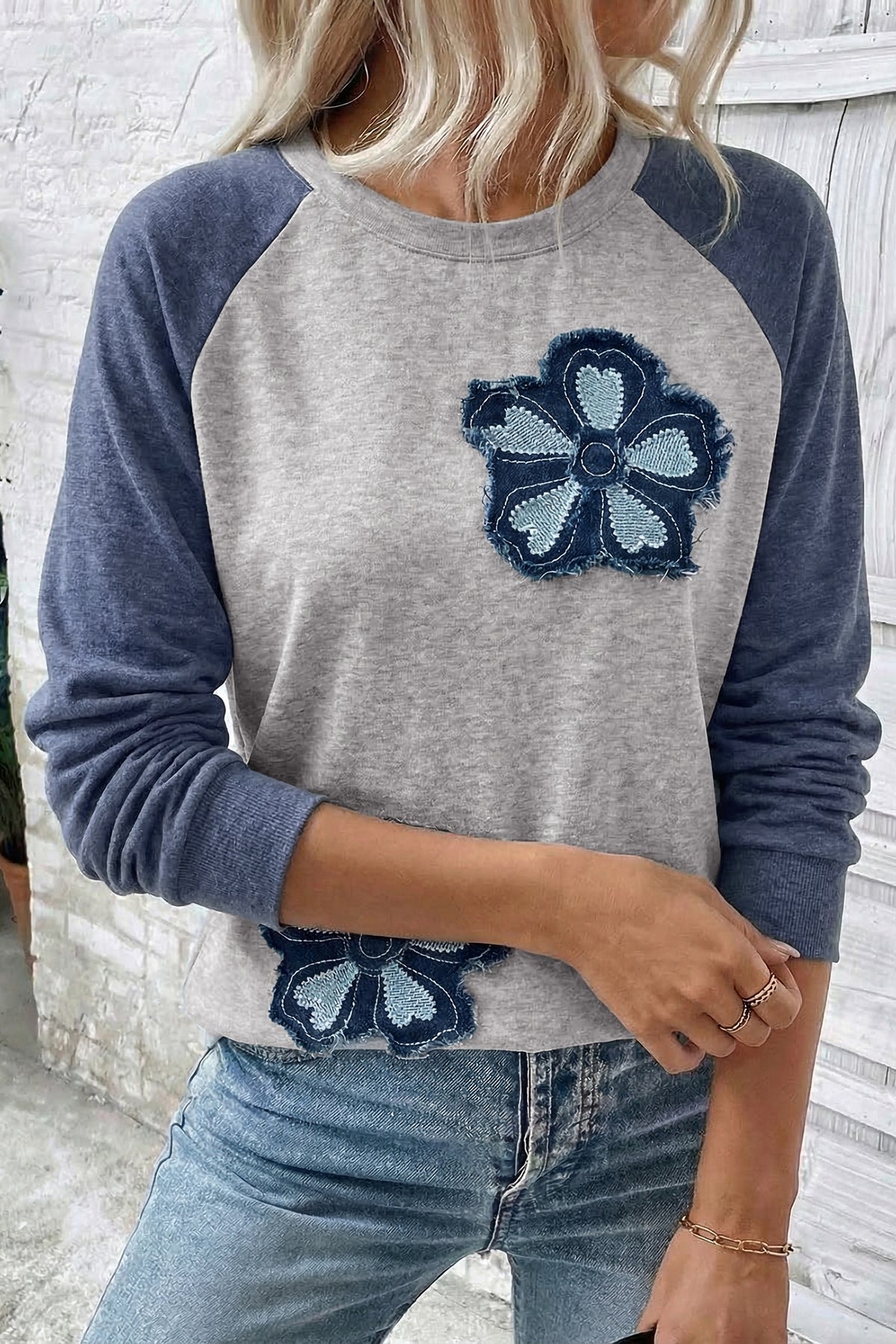 Varsity Flower Vibes Raglan Top