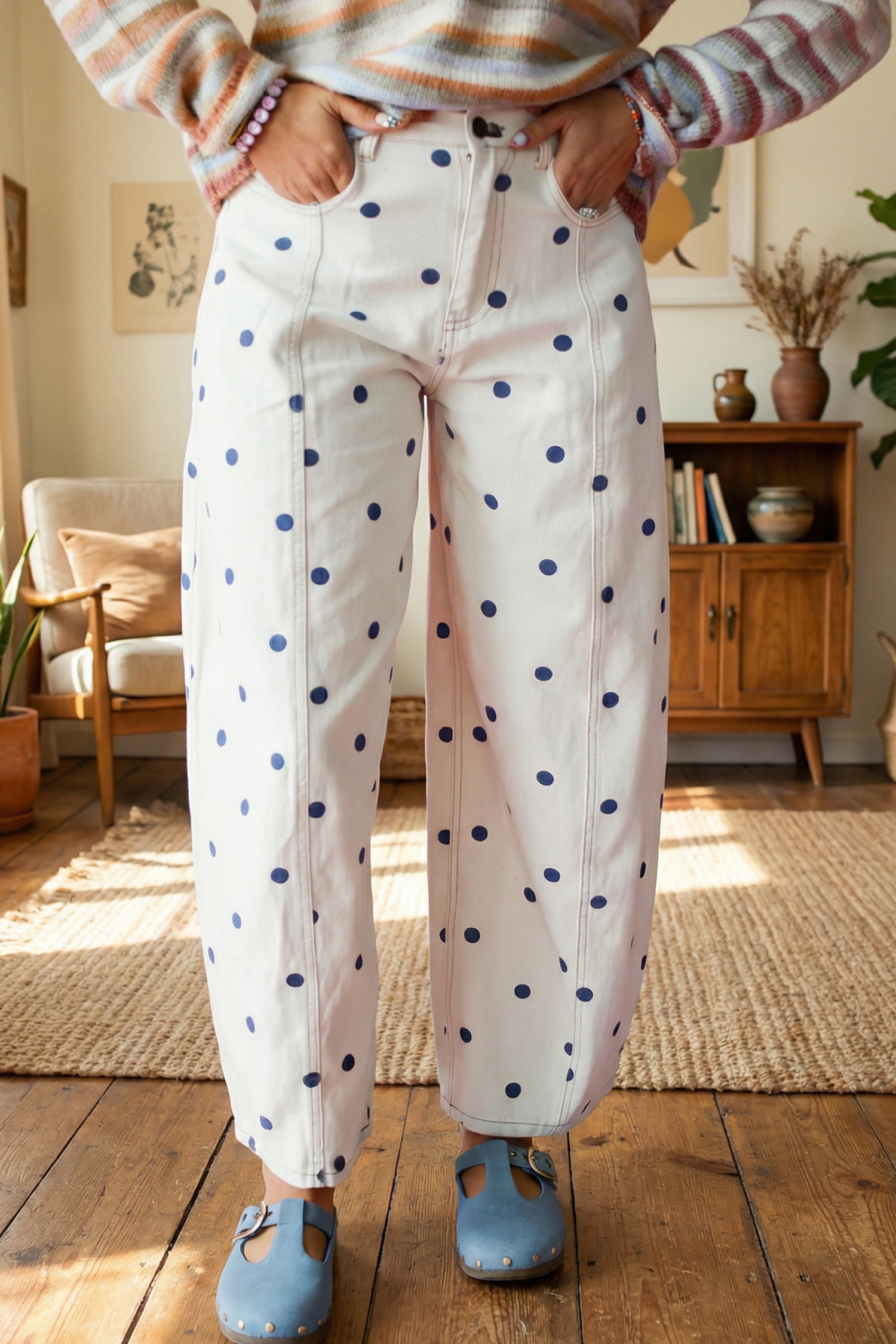Happy Go Dottie Barrel Jeans (3 Colors)