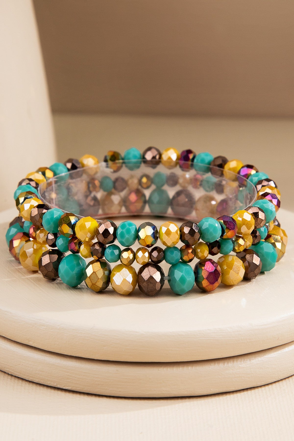 3 Strand Glass Bead Bracelet - B047MU