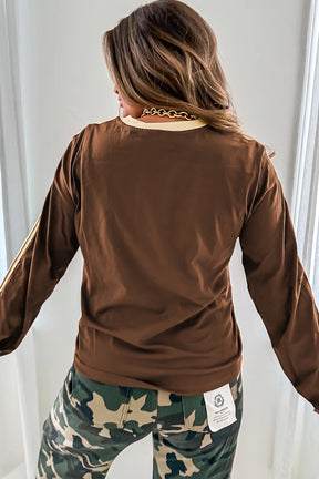 Brown Eyed Girl Striped Accent Top