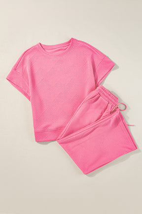 Set Things In Motion Pink Top and Drawstring Pants Set