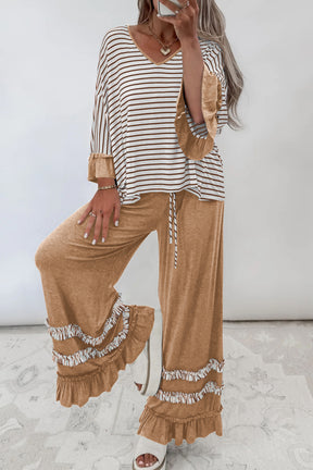 Ruffle Me Cozy Top And Pant Set (2 Colors)