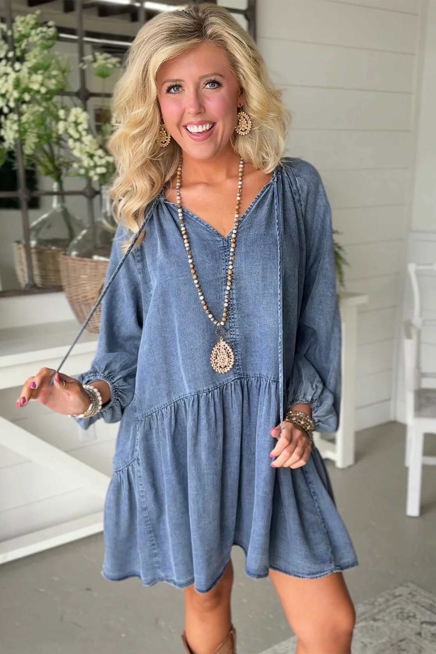 Flirty Meets Chic Denim Mini Dress
