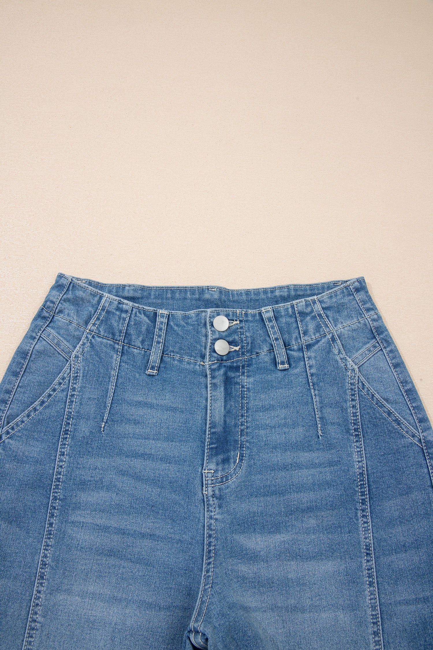 Whitney Sky Blue Cuffed Barrel Jeans