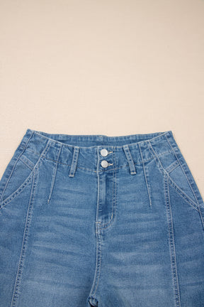 Whitney Sky Blue Cuffed Barrel Jeans