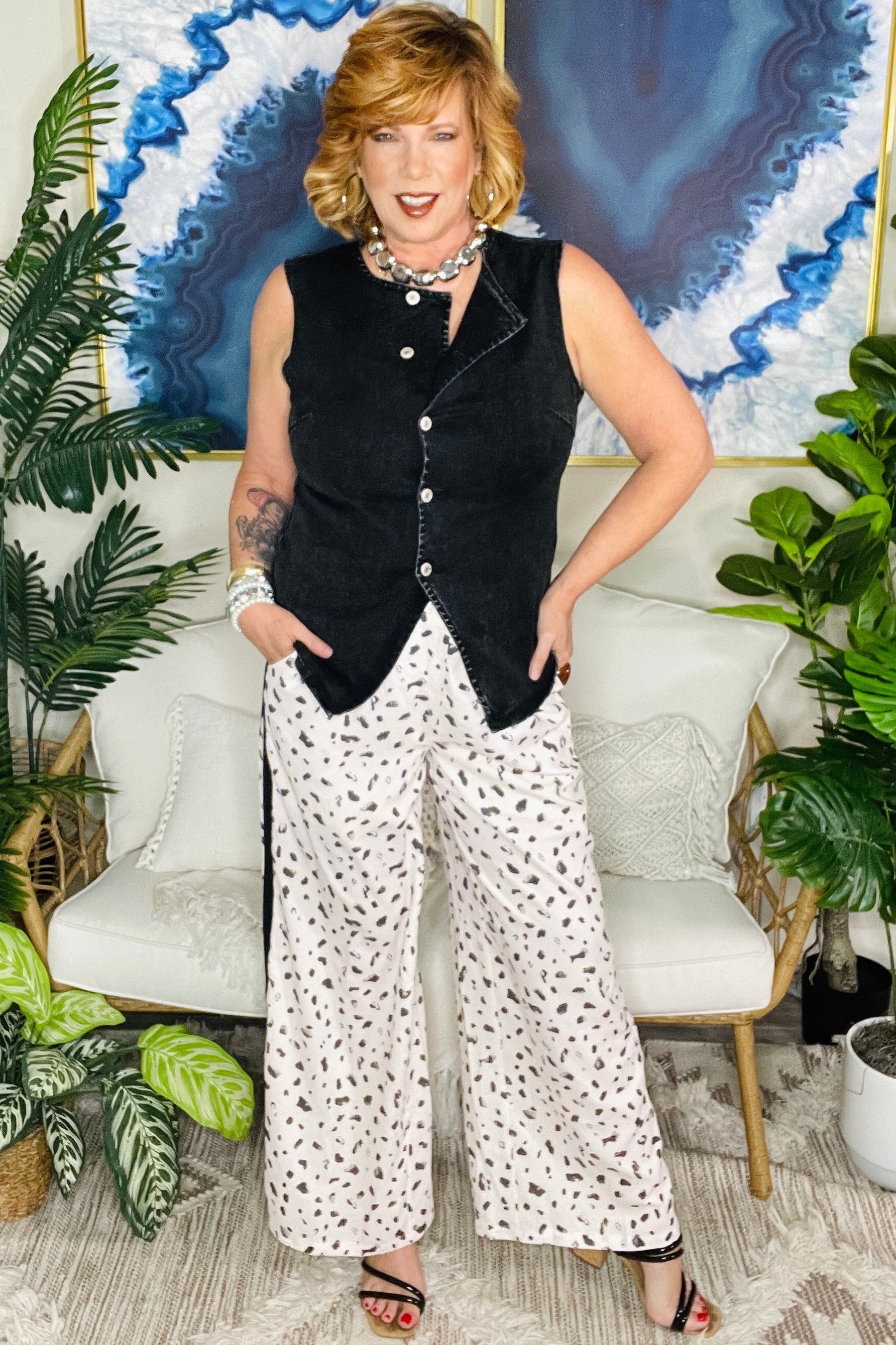 You Know It Leopard Print Side Stripe Pants