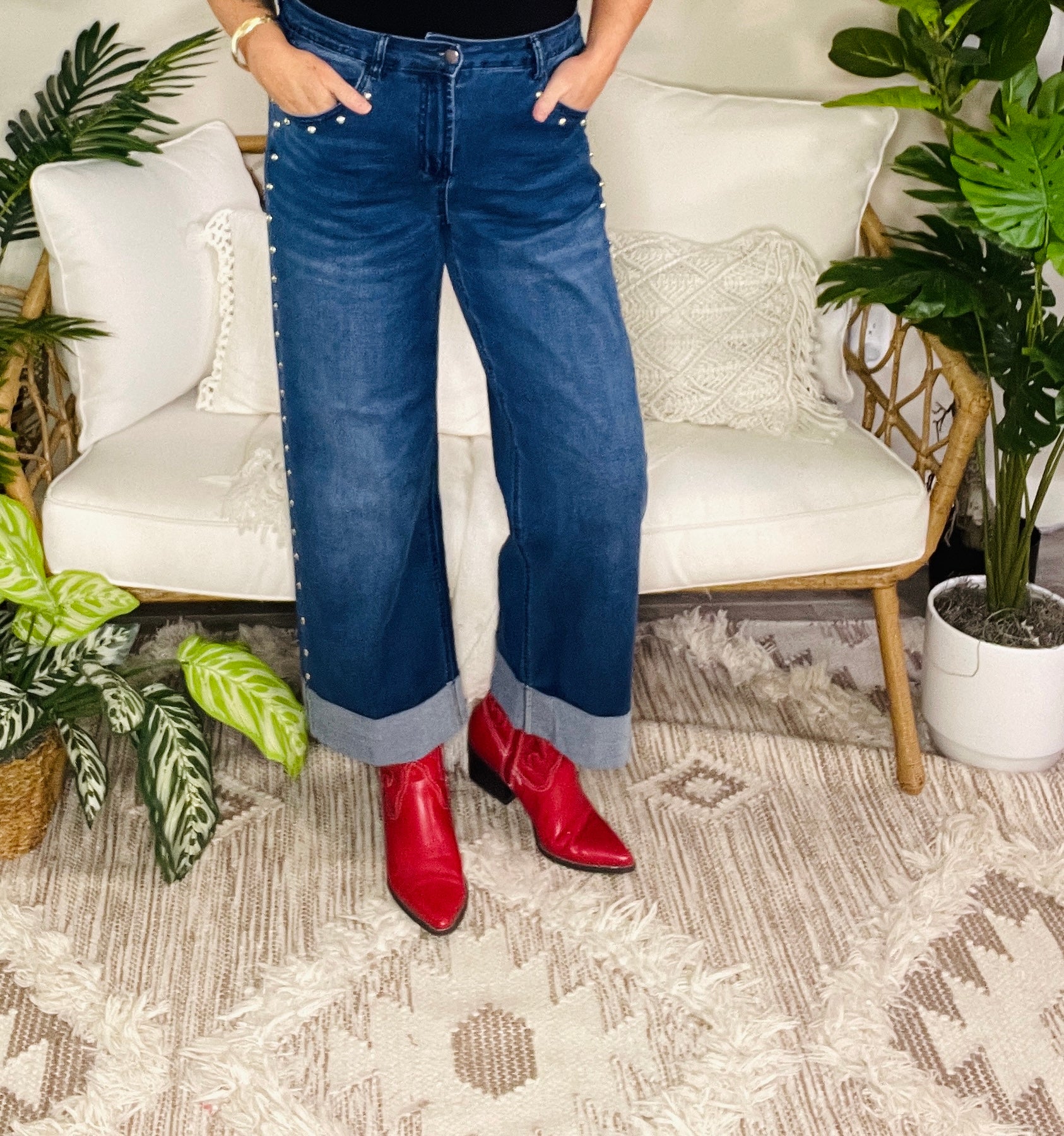 Edge Of Glam Studded Jeans (3 Colors)