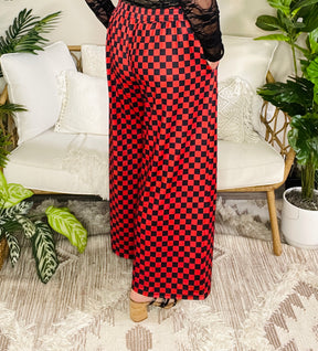 Ready Set Slay Checkered Pants - LW002RD