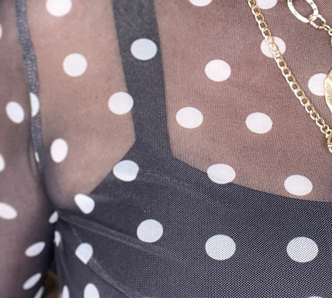 Right On The Dot Mesh Top