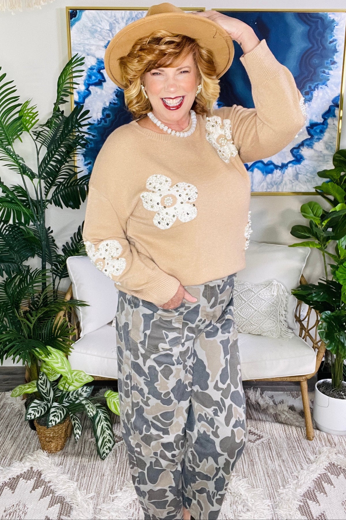 Bling Me Flowers Sweater