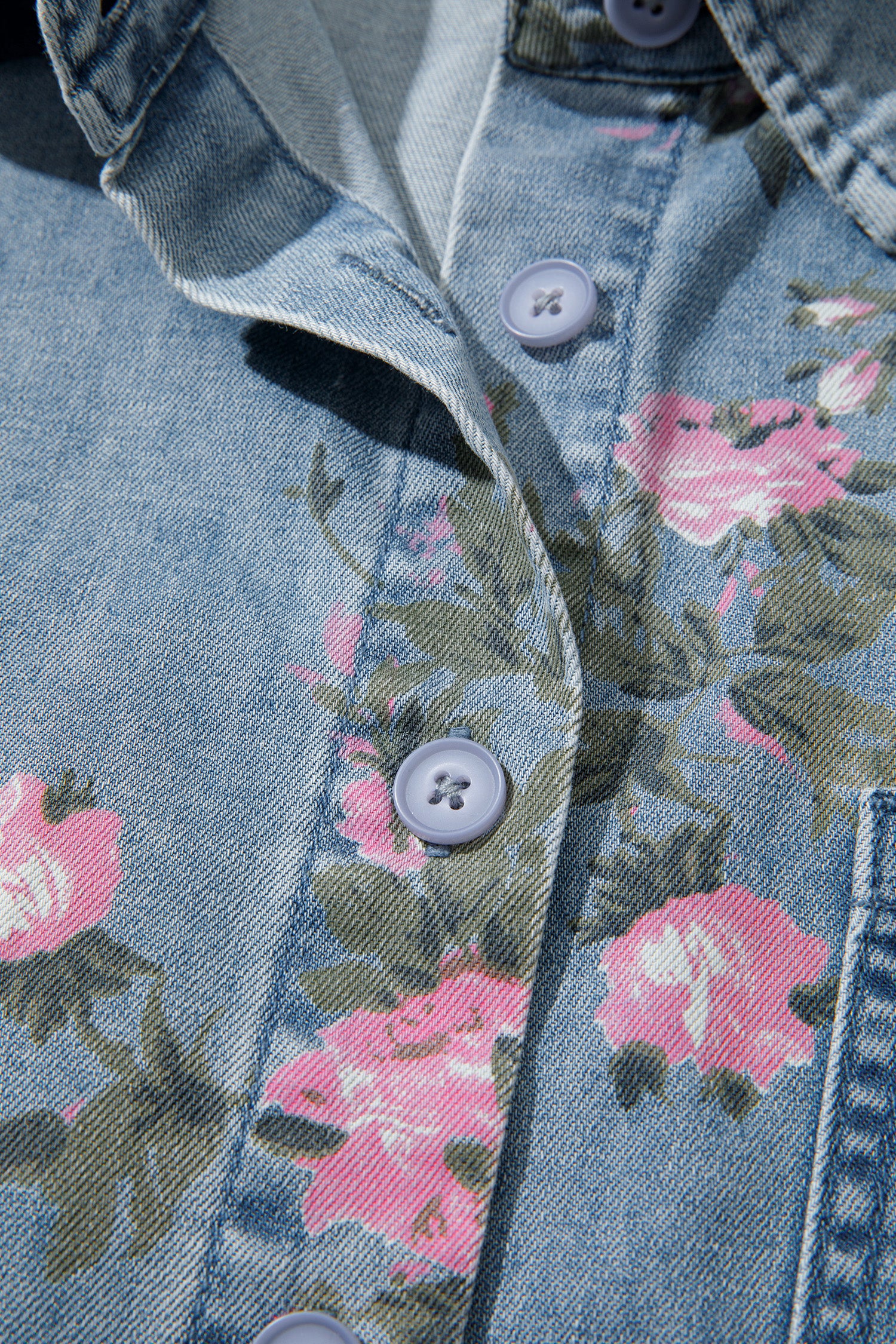Backroad Beauty Floral Denim Shirt